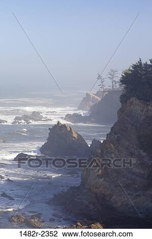 Stock Image - USA, Oregon, Cape Arago, Cliff. Fotosearch