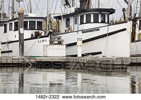 Stock Image - USA, Oregon, Charleston, Fishing boats in harbor. Fotosearch