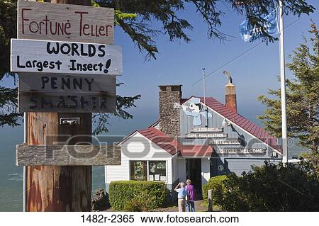 USA, Oregon Coast, Signs and gift shop in Devils Punch Bowl State Natural Area View Large Photo Image Stock Photography - USA, Oregon Coast, Signs and gift shop in Devils Punch Bowl State Natural Area. Fotosearch