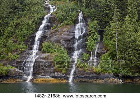 Waterfall, Rudyerd Bay, Misty Fiords National Monument, Alaska, USA View Large Photo Image Stock Image - Waterfall, Rudyerd Bay, Misty Fiords National Monument, Alaska, USA. Fotosearch
