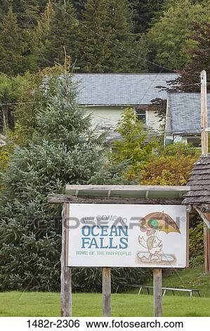 Welcome sign in a park, Ocean Falls, British Columbia, Canada View Large Photo Image Stock Photograph - Welcome sign in a park, Ocean Falls, British Columbia, Canada. Fotosearch