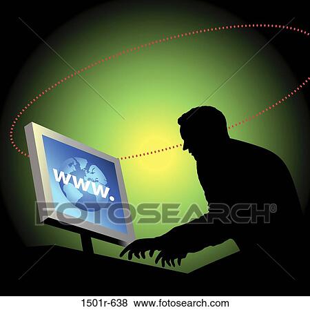 Stock Photo - World Wide Webman 1 2006 Linda Braucht (20th C. American) Computer Graphics. Fotosearch