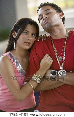Stock Image - Portrait of a young hip-hop couple. Fotosearch