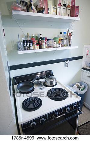 Stock Photo - View of kitchen stove. Fotosearch