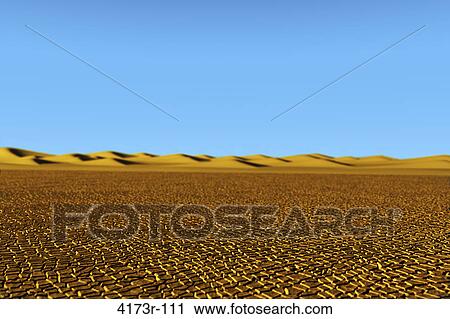3D composing of desert landscape with dunes in background and blue sky View Large Photo Image Stock Image - 3D composing of desert landscape with dunes in background and blue sky. Fotosearch