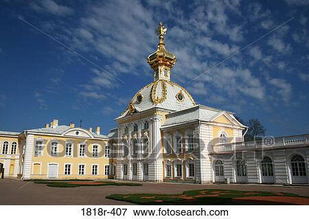 A wing of Peterhof palace, St. Petersburg, Russia View Large Photo Image Stock Photo - A wing of Peterhof palace, St. Petersburg, Russia. Fotosearch