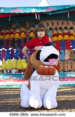 Boy posing with toy dog winning at fair, front view View Large Photo Image Stock Image - Boy posing with toy dog winning at fair, front view. Fotosearch