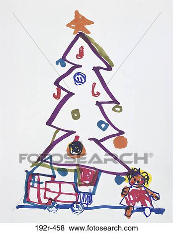 Christmas Tree Art for Children View Large Photo Image Stock Photo - Christmas Tree Art for Children. Fotosearch