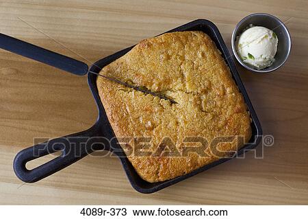 Close-up of a corn bread in a skillet View Large Photo Image Stock Image - Close-up of a corn bread in a skillet. Fotosearch