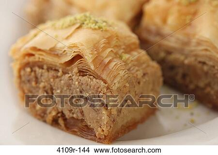 Close-up of baklava on a plate View Large Photo Image Picture - Close-up of baklava on a plate. Fotosearch