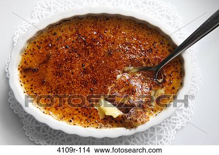 Close-up of Creme brulee in a bowl View Large Photo Image Picture - Close-up of Creme brulee in a bowl. Fotosearch