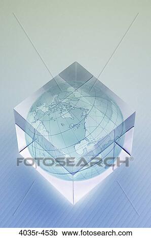 Close-up of earth enclosed in a transparent cube View Large Photo Image Stock Image - Close-up of earth enclosed in a transparent cube. Fotosearch