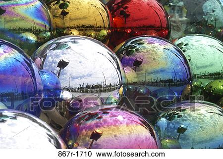 Close-up of gazing balls View Large Photo Image Stock Image - Close-up of gazing balls. Fotosearch