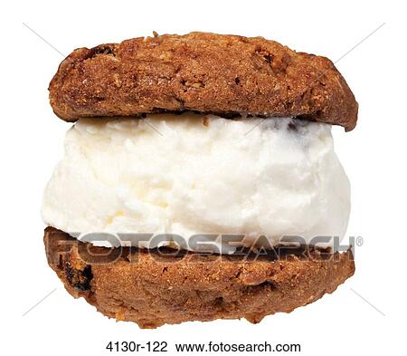 Close up of ice cream sandwich with oatmeal raisin and almond coconut cream View Large Photo Image Stock Image - Close up of ice cream sandwich with oatmeal raisin and almond coconut cream. Fotosearch