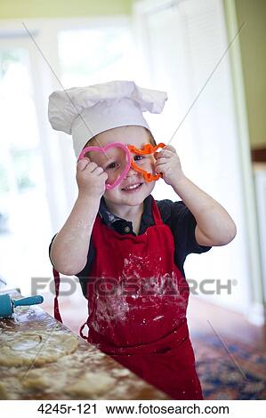 cute, apron, Cookiecutter, childhood, chef's hat, 4-5 Years View Large Photo Image Stock Image - cute, apron, Cookiecutter, childhood, chef's hat, 4-5 Years. Fotosearch