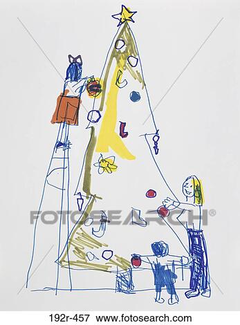 Decorating the Christmas Tree Art for Children View Large Photo Image Stock Photo - Decorating the Christmas Tree Art for Children. Fotosearch