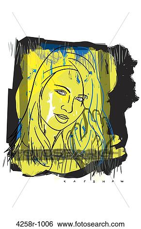 Face in Yellow View Large Illustration Stock Illustration - Face in Yellow. Fotosearch