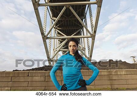 Picture - Female urban athlete, portrait. Fotosearch