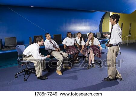 Group of high school students in a classroom View Large Photo Image Stock Photo - Group of high school students in a classroom. Fotosearch