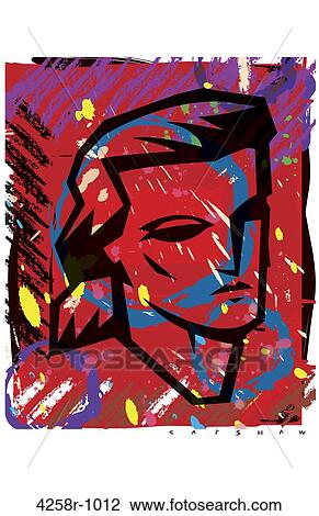 Drawing - Her Face. Fotosearch