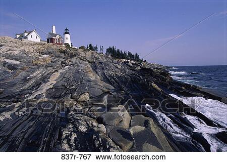Lighthouse on a hill, Pemaquid Point Lighthouse, Pemaquid Point, Maine, USA View Large Photo Image Stock Photo - Lighthouse on a hill, Pemaquid Point Lighthouse, Pemaquid Point, Maine, USA. Fotosearch