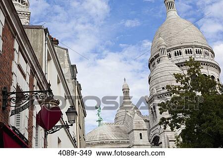 Low angle view of a basilica, Basilique Du Sacre Coeur, Montmartre, Paris, Ile-de-France, France View Large Photo Image Stock Photo - Low angle view of a basilica, Basilique Du Sacre Coeur, Montmartre, Paris, Ile-de-France, France. Fotosearch
