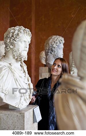 Mature woman in a museum, Paris, France View Large Photo Image Stock Photo - Mature woman in a museum, Paris, France. Fotosearch