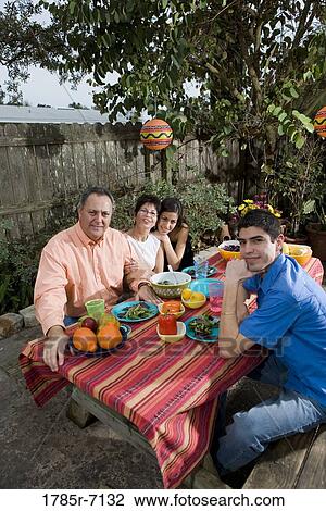 Mexican-American family enjoying a picnic in the backyard View Large Photo Image Stock Image - Mexican-American family enjoying a picnic in the backyard. Fotosearch