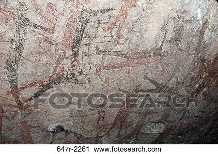 Stock Image - Mexico, Baja California Sur, near Mulege, Sierra de Guadalupe Mountains, San Borjitas cave paintings. Fotosearch
