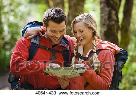 Portland, Oregon, USA, Couple hiking, stopping to reading map View Large Photo Image Stock Image - Portland, Oregon, USA, Couple hiking, stopping to reading map. Fotosearch