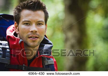Portland, Oregon, USA, Man hiking, portrait View Large Photo Image Stock Image - Portland, Oregon, USA, Man hiking, portrait. Fotosearch