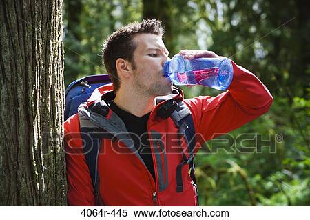 Stock Photography - Portland, Oregon, USA, Man hiking, portrait. Fotosearch
