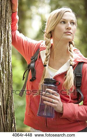 Portland, Oregon, USA, Woman hiker, portrait View Large Photo Image Stock Photo - Portland, Oregon, USA, Woman hiker, portrait. Fotosearch