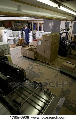 Portrait of a man in coveralls holding a broom in a warehouse View Large Photo Image Stock Photo - Portrait of a man in coveralls holding a broom in a warehouse. Fotosearch