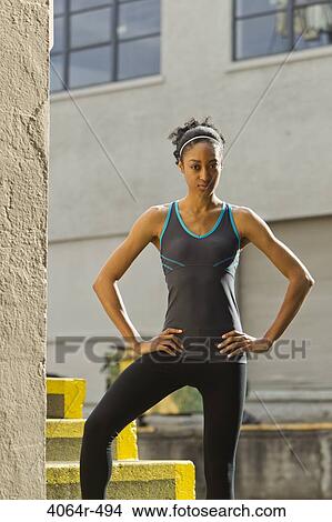 Portrait of woman in workout wear View Large Photo Image Picture - Portrait of woman in workout wear. Fotosearch