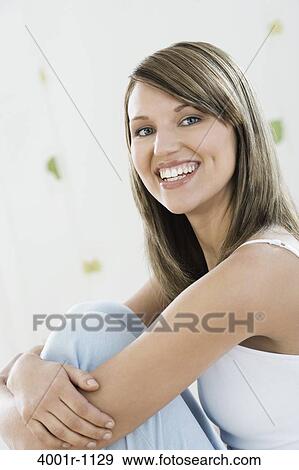 Stock Photo - Portrait of young woman. Fotosearch