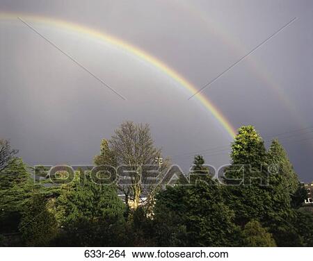 Picture - Rainbow in the sky, Edinburgh, Scotland. Fotosearch