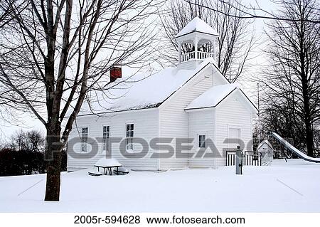 Snow covered one room schoolhouse, Minnesota, USA View Large Photo Image Stock Photo - Snow covered one room schoolhouse, Minnesota, USA. Fotosearch