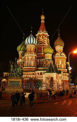 St. Basil's cath. in Red Square, north side, night view View Large Photo Image Stock Photograph - St. Basil's cath. in Red Square, north side, night view. Fotosearch
