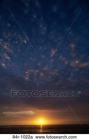 Stock Image - Sunset over the sea, La Jolla, California, USA. Fotosearch