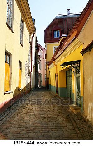Talin, Estonia, street in old town View Large Photo Image Picture - Talin, Estonia, street in old town. Fotosearch