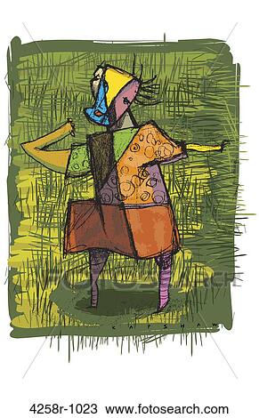 The Dancer View Large Illustration Drawing - The Dancer. Fotosearch