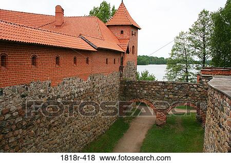Trakai Island Castle near Vilnius, Lithuania View Large Photo Image Stock Photo - Trakai Island Castle near Vilnius, Lithuania. Fotosearch