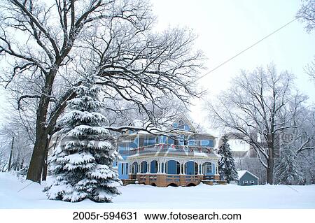 Trees in front of Victorian style mansion, Minnesota, USA View Large Photo Image Stock Image - Trees in front of Victorian style mansion, Minnesota, USA. Fotosearch