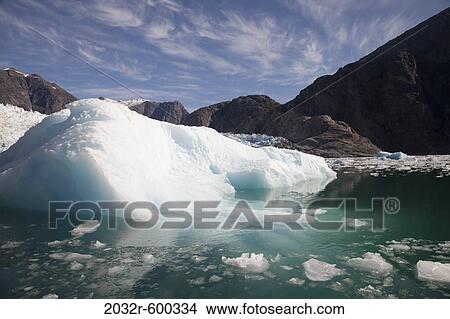 Picture - USA, Alaska, Le Conte Glacier, ice berg melting in water. Fotosearch