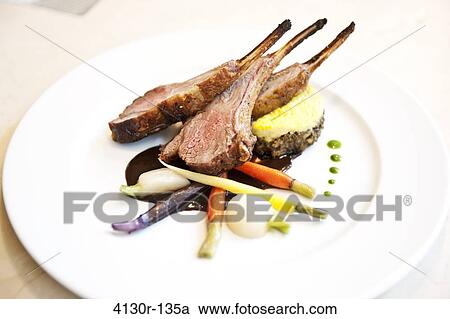 USA, New York State, New York City, Brooklyn, Annisa, Lamb chops with South African flavors View Large Photo Image Stock Image - USA, New York State, New York City, Brooklyn, Annisa, Lamb chops with South African flavors. Fotosearch