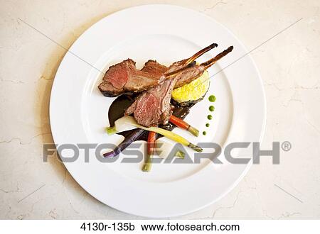 USA, New York State, New York City, Brooklyn, Annisa, Lamb chops with South African flavors View Large Photo Image Stock Image - USA, New York State, New York City, Brooklyn, Annisa, Lamb chops with South African flavors. Fotosearch