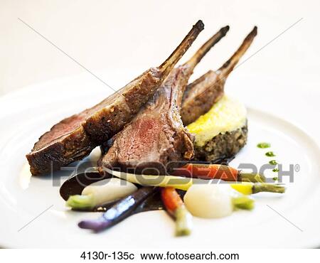 USA, New York State, New York City, Brooklyn, Annisa, Lamb chops with South African flavors View Large Photo Image Stock Image - USA, New York State, New York City, Brooklyn, Annisa, Lamb chops with South African flavors. Fotosearch