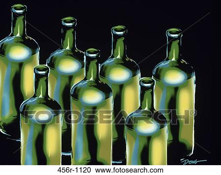 Stock Image - Wine Bottles 2000 Diana Ong (b. 1940 Chinese-American) Computer graphics. Fotosearch
