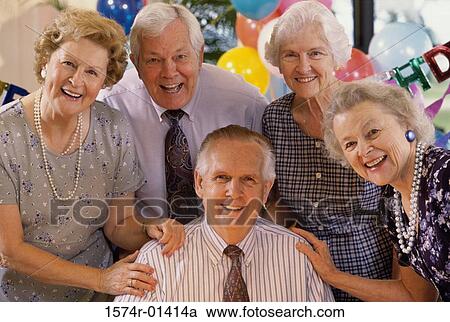 Portrait of a group of senior people at a party View Large Photo Image Stock Image - Portrait of a group of senior people at a party. Fotosearch